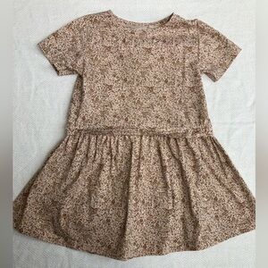 Wheat neutral pink floral dainty dress 3T 3Y